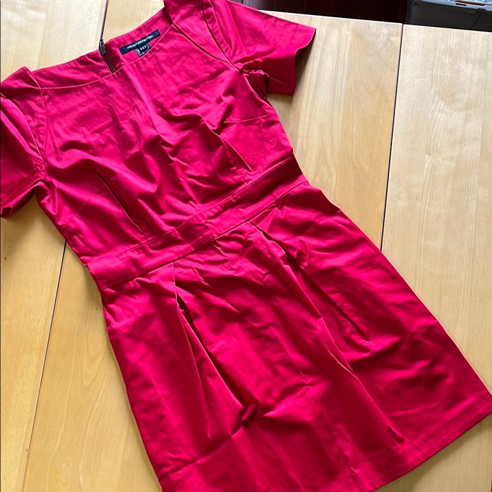 Chic Red Short Sleeve Dress